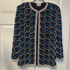 Stenay Black and Blue‎ Sequin Jacket